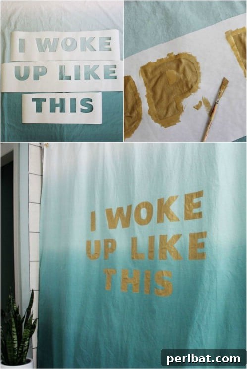 Custom Shower Curtain: Stencil Your Favorite Quote for Personalized Bathroom Decor