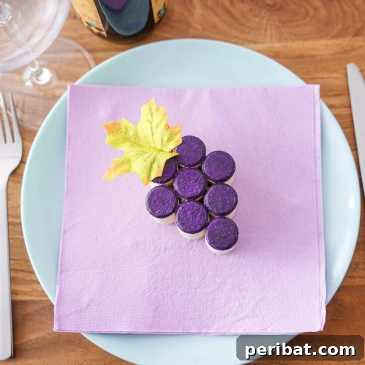 pinterest share image of finished wine cork grape cluster