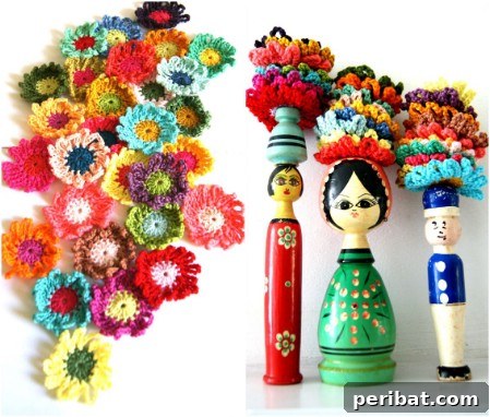 Crochet beautiful flowers from yarn