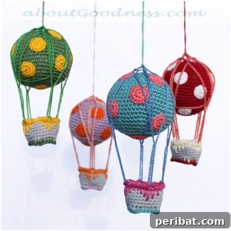 Knitted hot air balloons