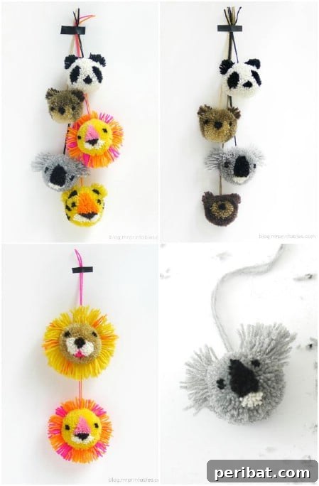 Make adorable animal pom-poms