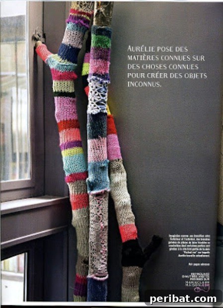 Crocheted sticks for decoration
