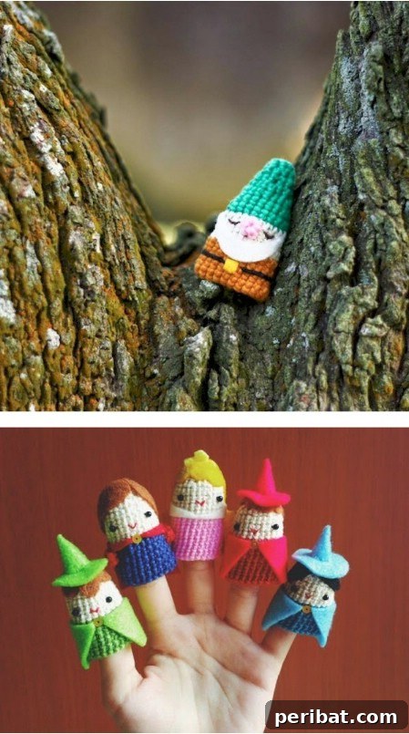 Yarn finger puppets