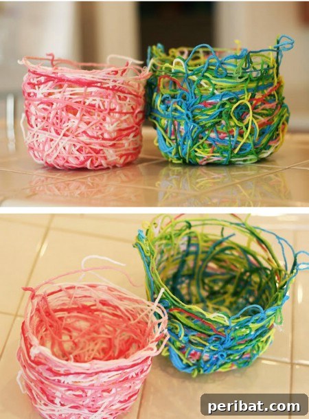 Colorful, amazing yarn baskets
