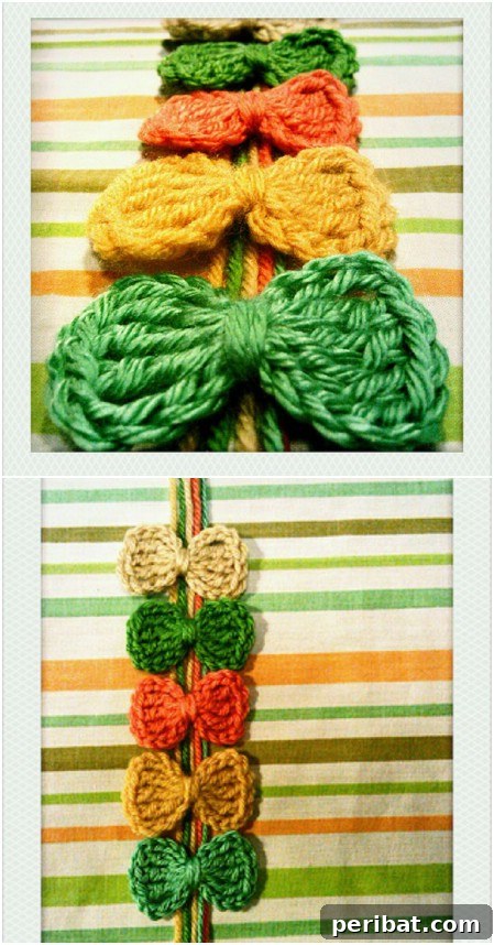 Crochet bows from yarn