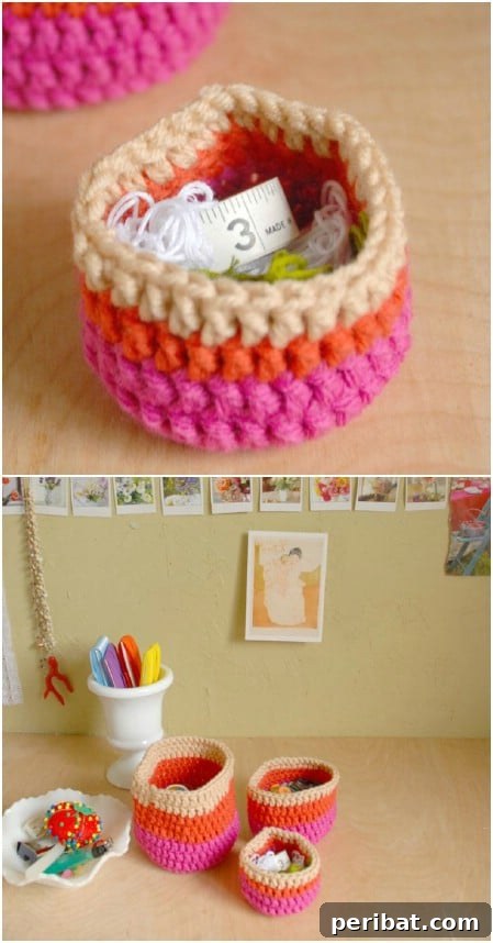 Crocheted nesting cups