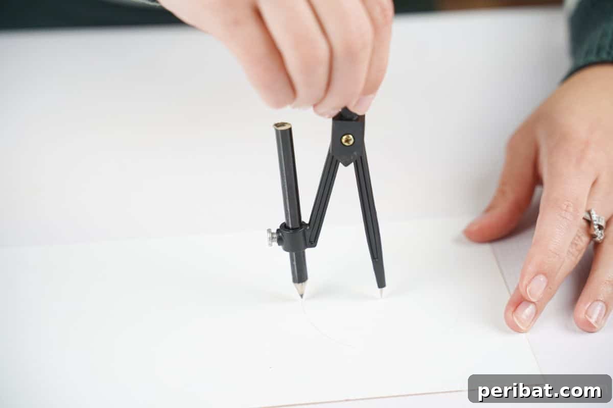 hand using protractor to measure on paper