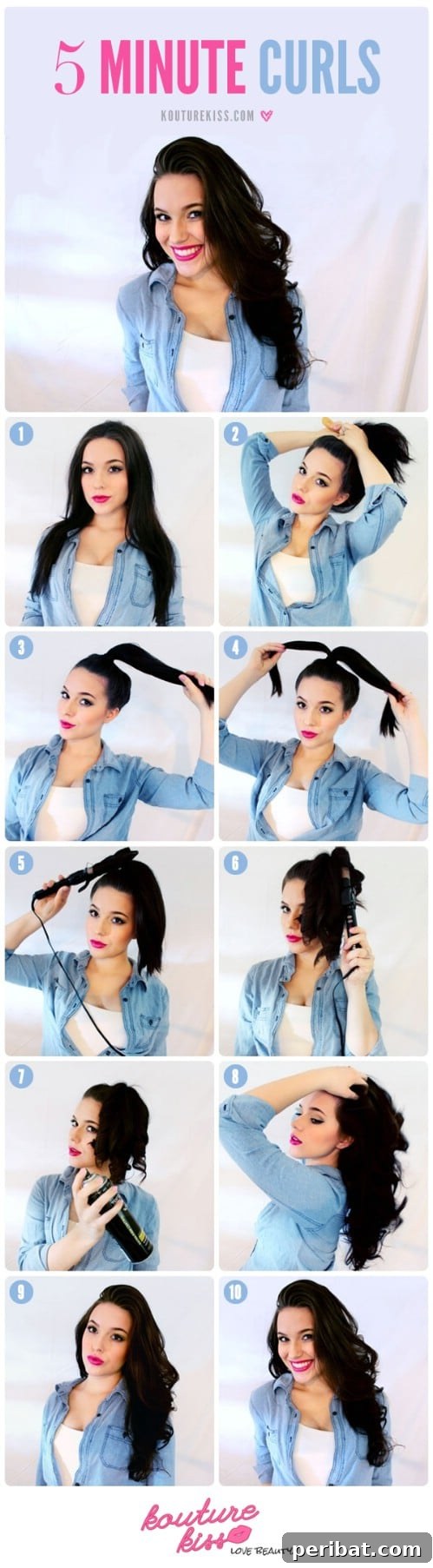20 Stunning 5-Minute Hairstyles for Busy Bees 3 Quick Curls with a High Ponytail