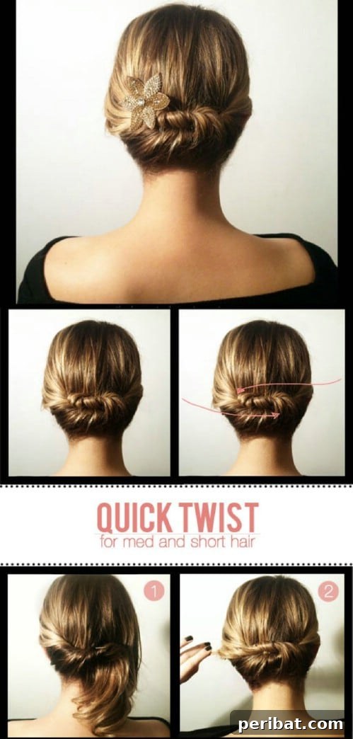 20 Stunning 5-Minute Hairstyles for Busy Bees 6 Short Hair Chignon style