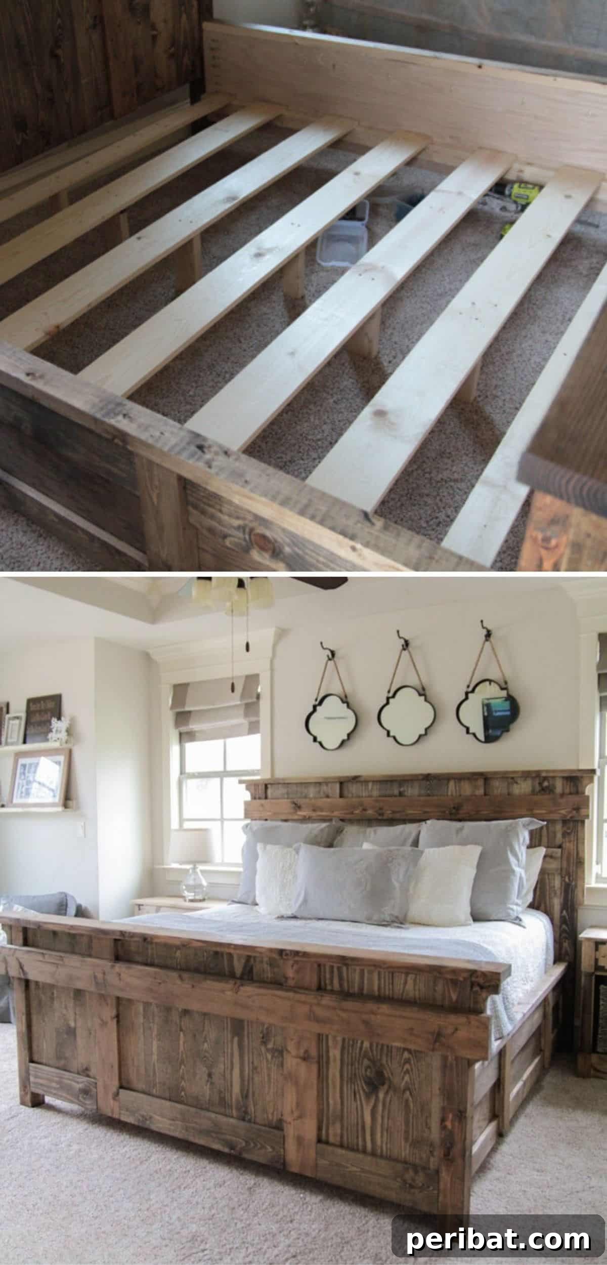 Grand and Rustic DIY Stately King Bed Frame with Farmhouse Appeal