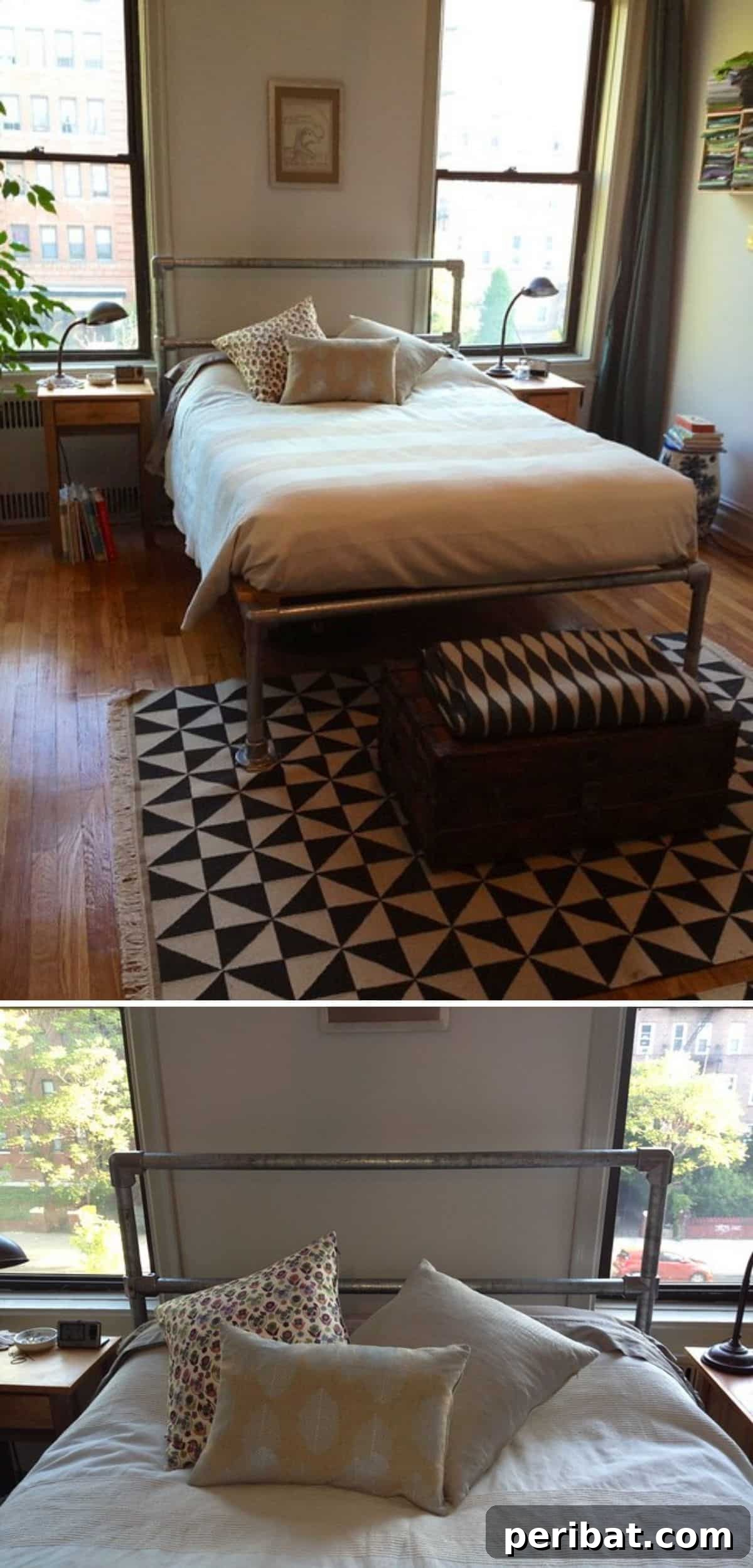Unique DIY Pipe Bed Frame with Industrial Modern Aesthetic