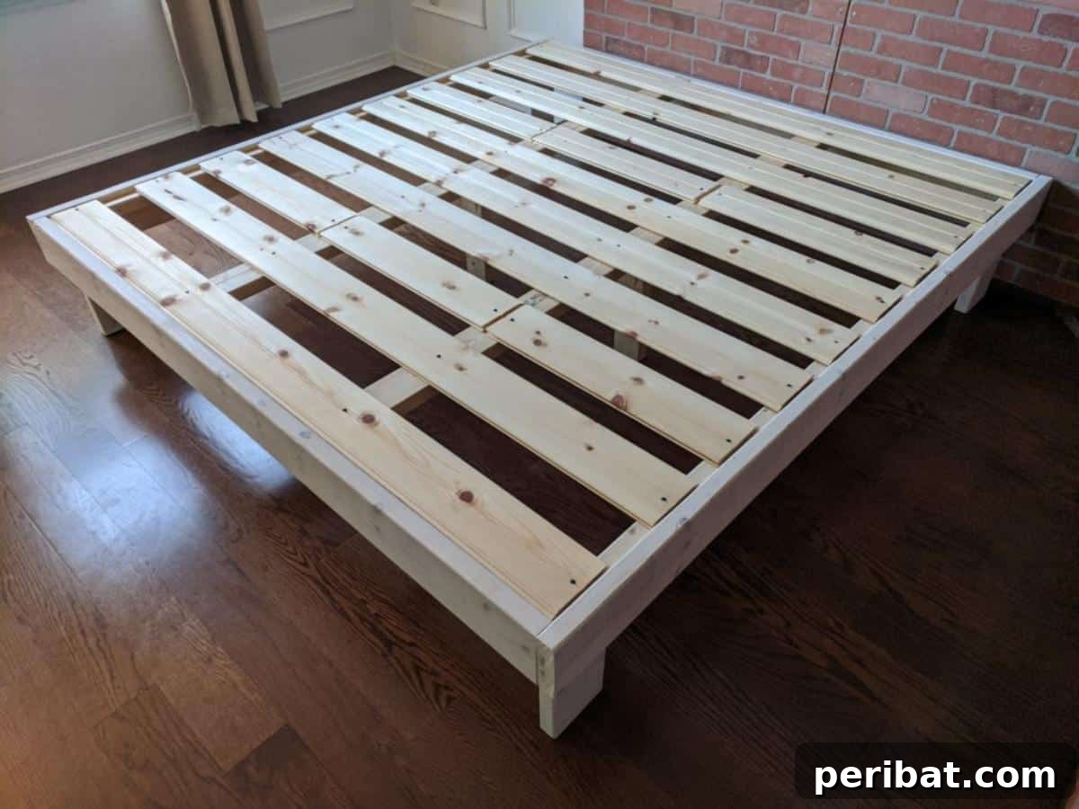 Ultra-Affordable DIY King Size Platform Bed Frame Under $100