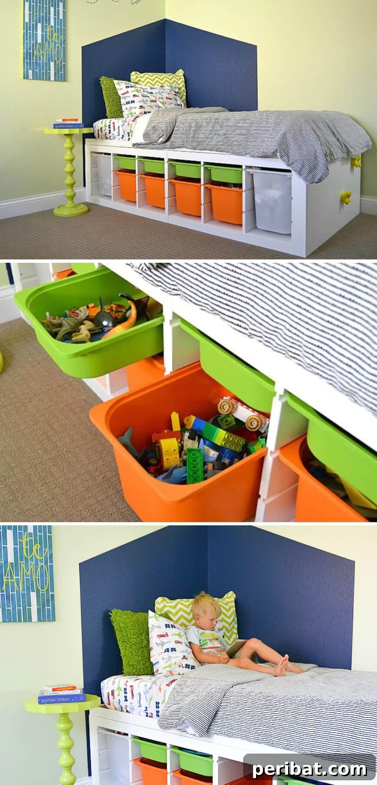 Space-Saving DIY Twin Platform Bed with Integrated Storage