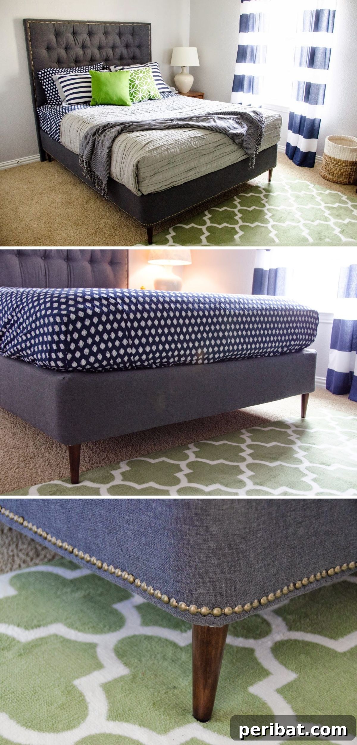 Creative DIY Box Spring to Upholstered Platform Bed Transformation