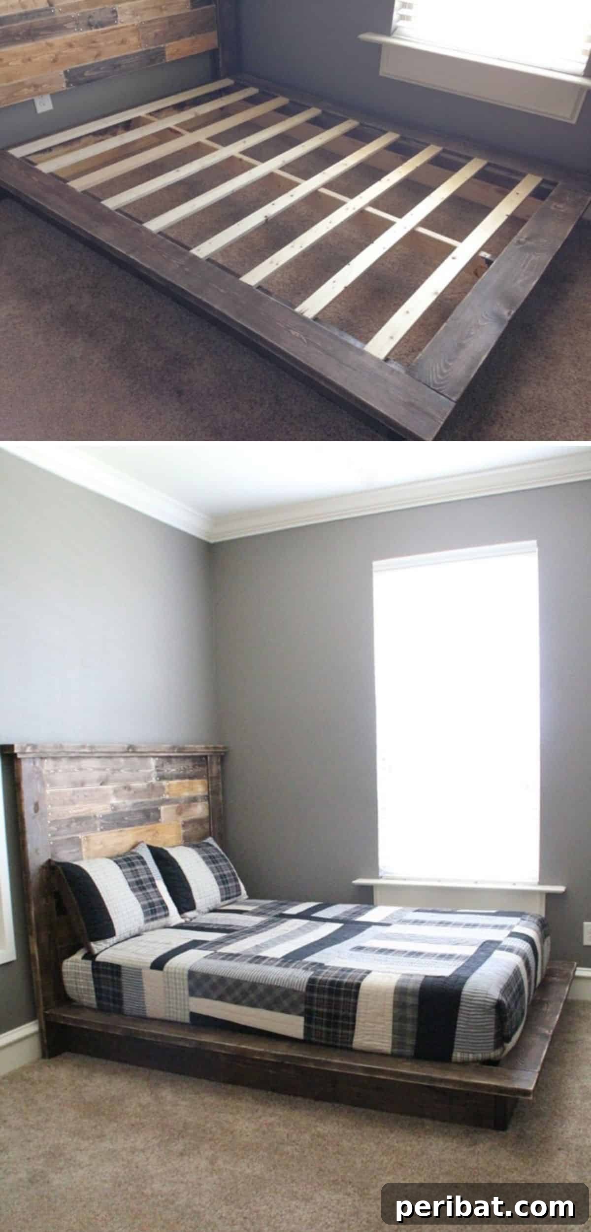 Affordable and Easy DIY Platform Bed Frame with Bold, Chunky Design