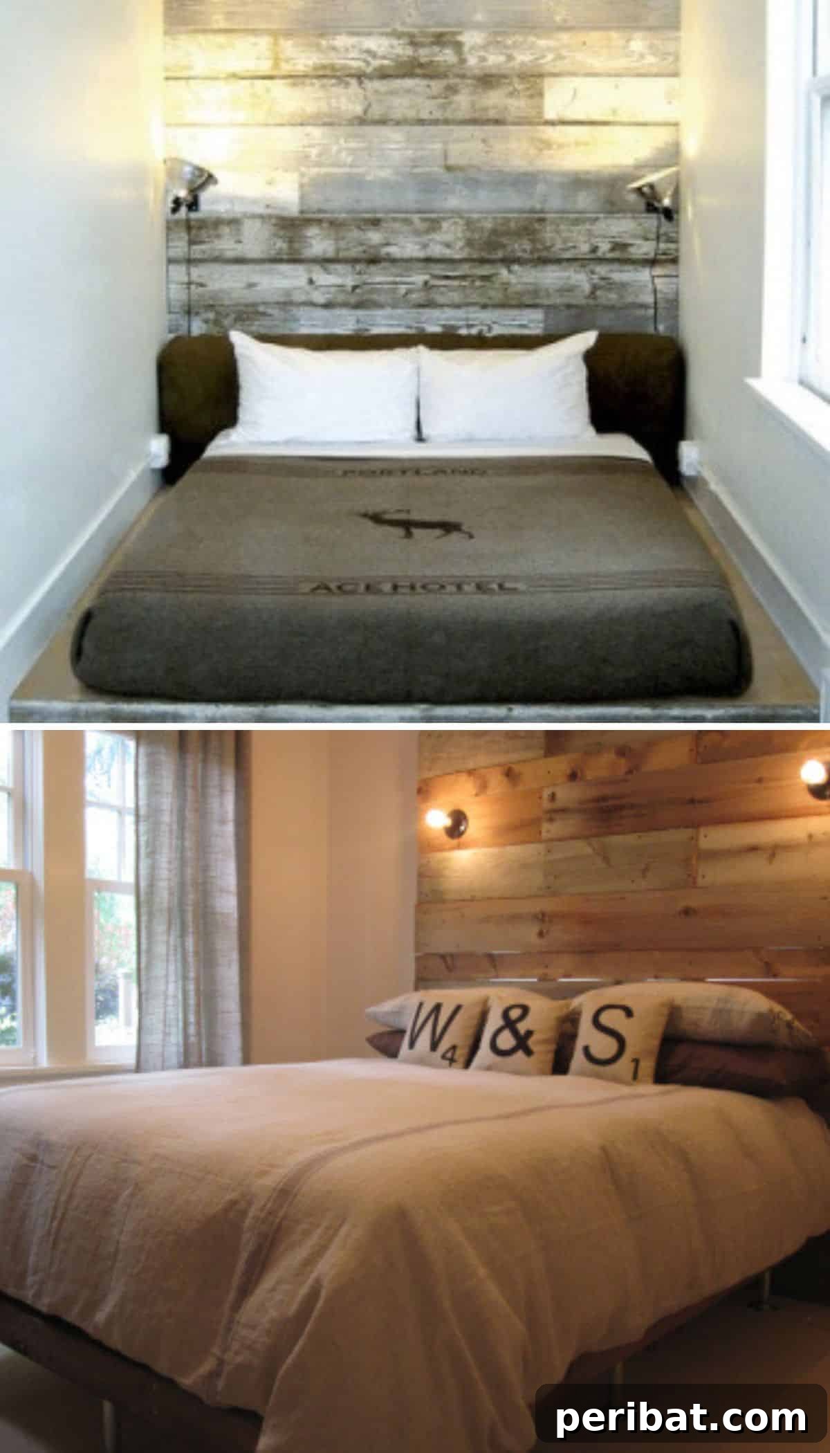 Rustic DIY Bed Frame with Reclaimed Wood Headboard for Character