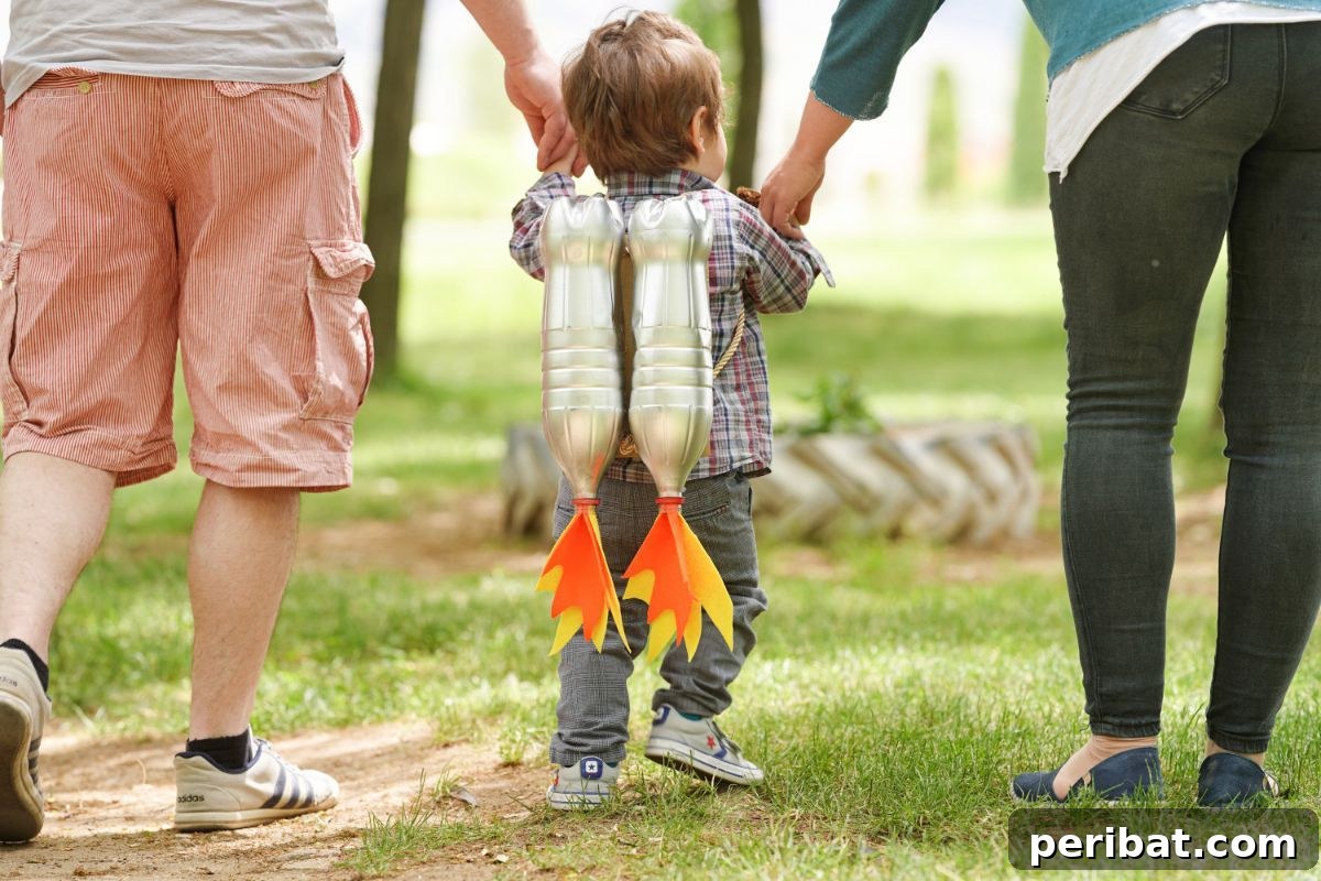 Bottle Blaster Backpack 7 little boy in costume holding parents hands