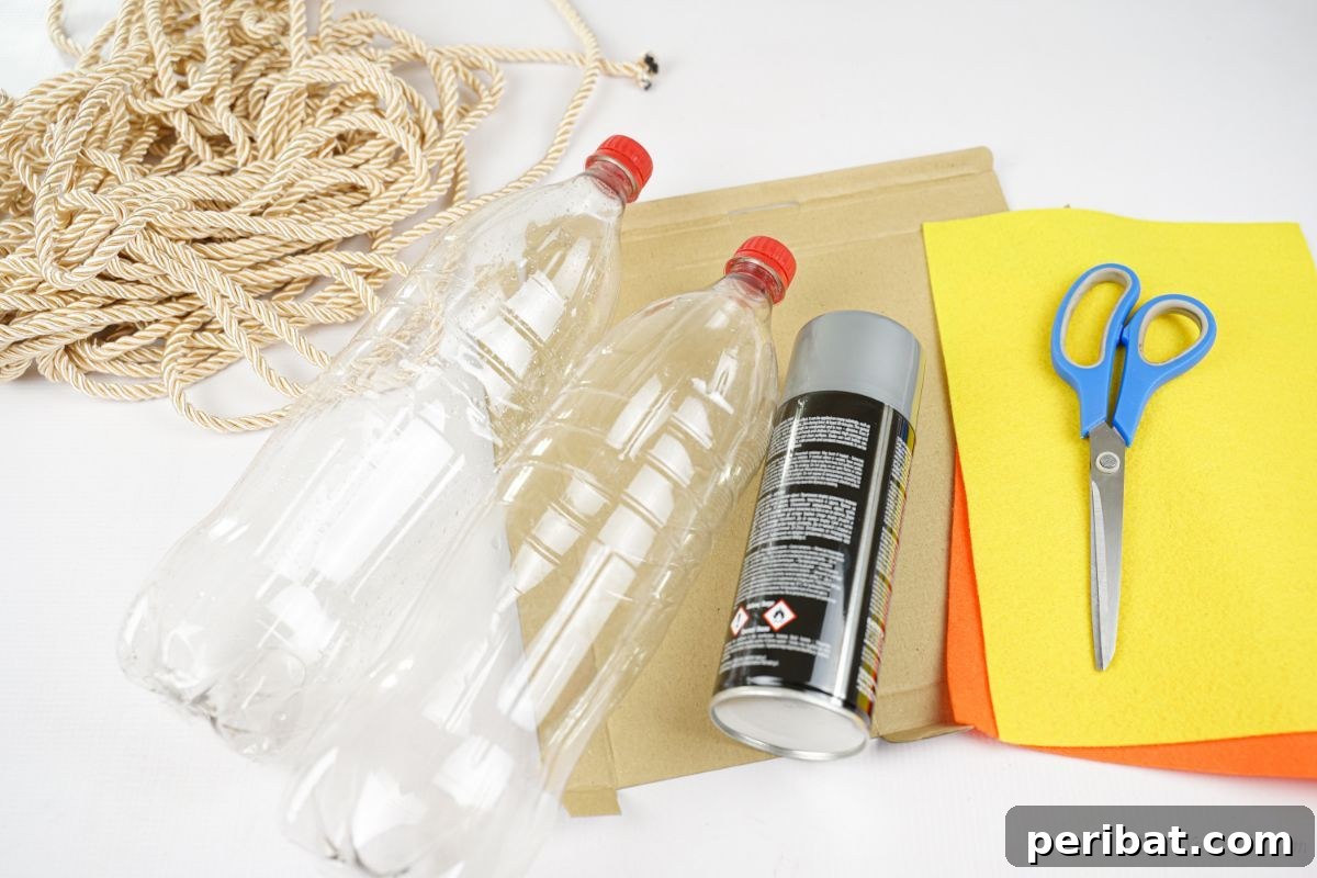 Bottle Blaster Backpack 8 empty water bottles on table with cardboard red felt and orange felt