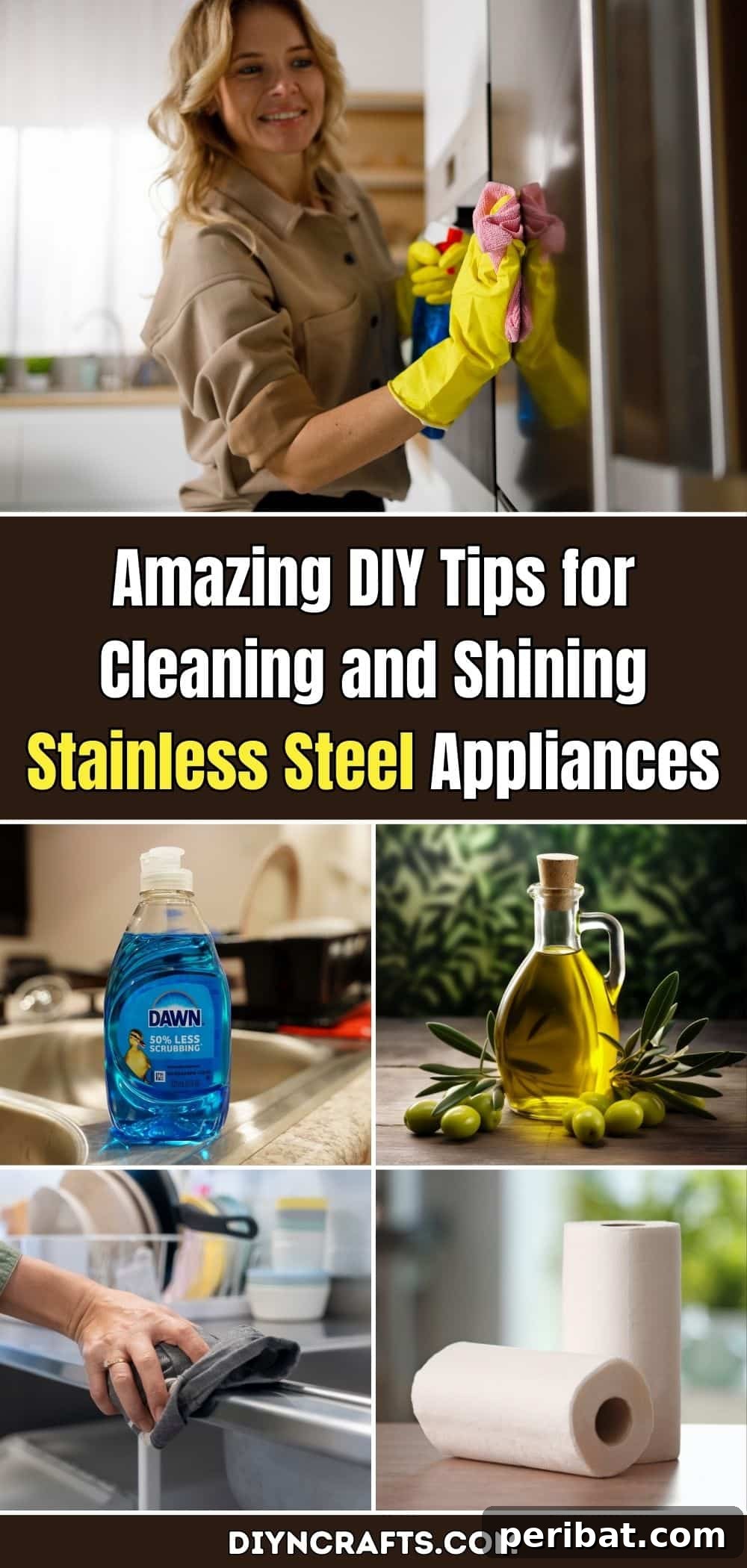 Beyond Clean: DIY Tricks for Dazzling Stainless Appliances 2 Amazing DIY Tips for Cleaning and Shining Stainless Steel Appliances pinterest image