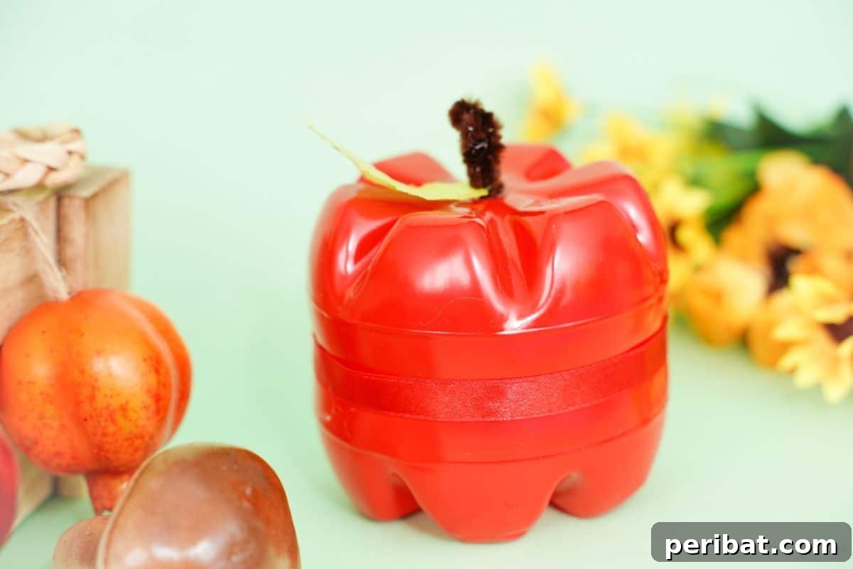 Charming Apple Plastic Bottle Teacher Gift 3 plastic bottle apple on green table by fall decor