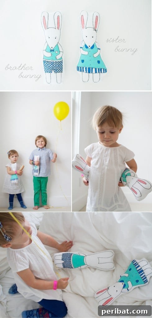 Irresistible DIY Baby Crafts for Your Bundle of Joy 13 Bunny brother and sister dolls