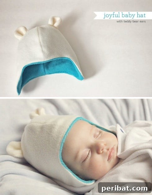 Irresistible DIY Baby Crafts for Your Bundle of Joy 27 Joyful baby hat with teddy bear ears – Tutorial and pattern