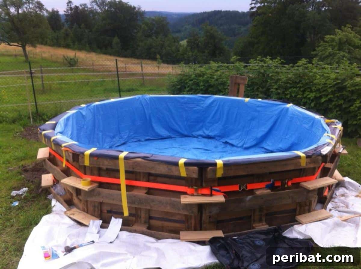 How to Make Your Own Pallet Pool – Beat the Heat and Splash Around in Style! - Step 4