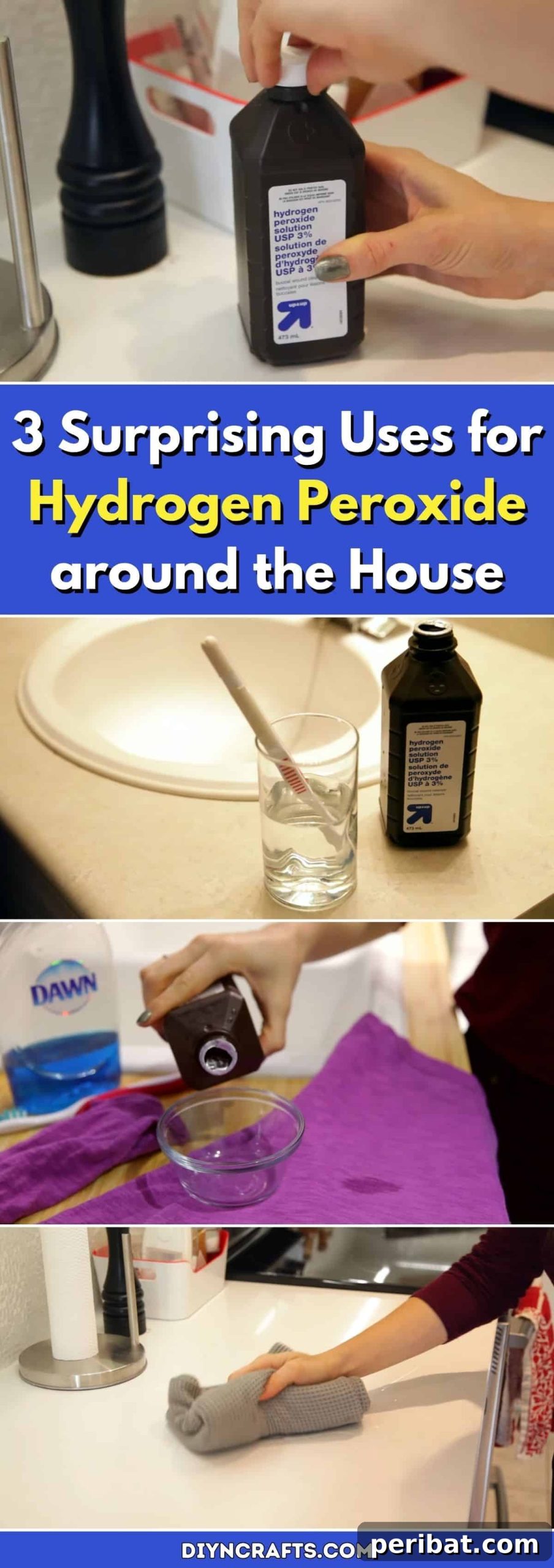 3 Unexpected Home Transformations with Hydrogen Peroxide 2 3 Surprising Uses for Hydrogen Peroxide around the House pinterest image