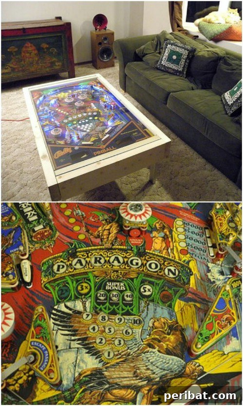 26 Creative DIY Coffee Table Designs to Enhance Your Home 11 Nostalgic Pinball table