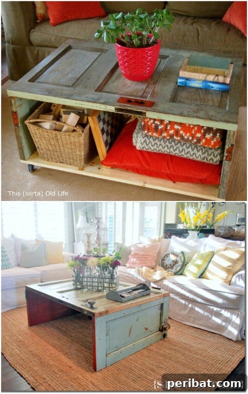26 Creative DIY Coffee Table Designs to Enhance Your Home 19 Salvaged Door