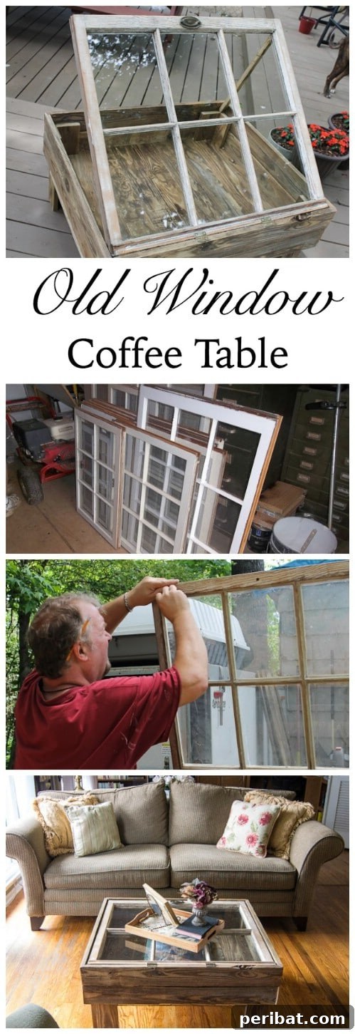26 Creative DIY Coffee Table Designs to Enhance Your Home 3 Repurposed Window