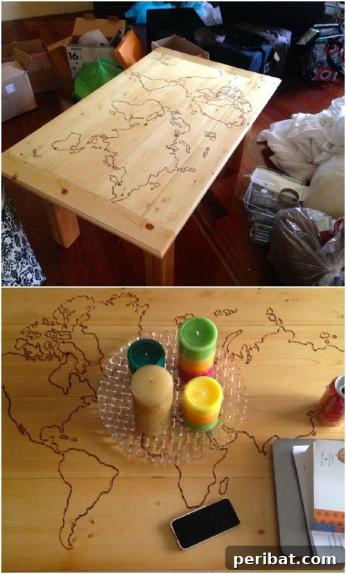 26 Creative DIY Coffee Table Designs to Enhance Your Home 5 World Map