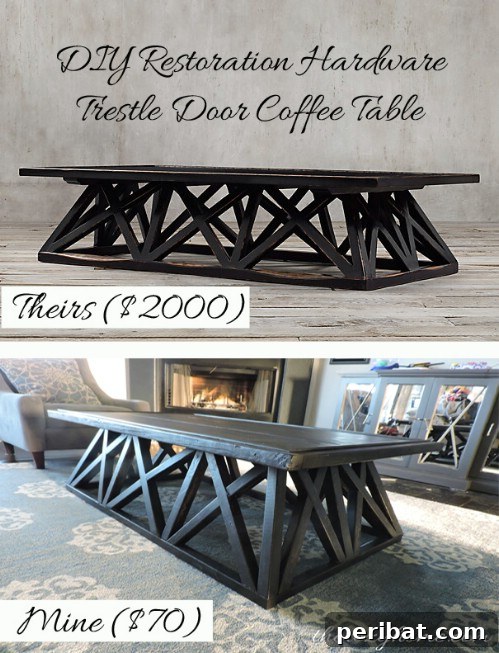 26 Creative DIY Coffee Table Designs to Enhance Your Home 10 Trestle Door Table