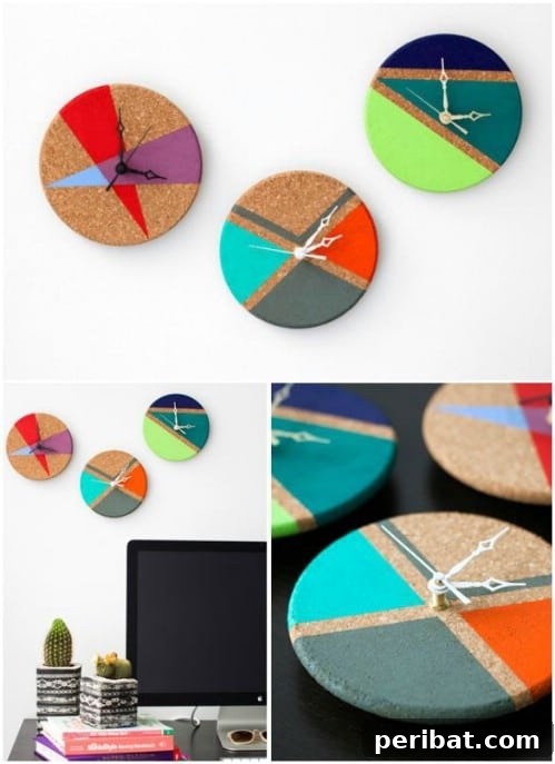 27 Dazzling DIY Clocks A Timely Home Transformation 17 Color Blocking