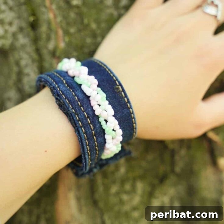 Denim Cuff Wristband Finished Project