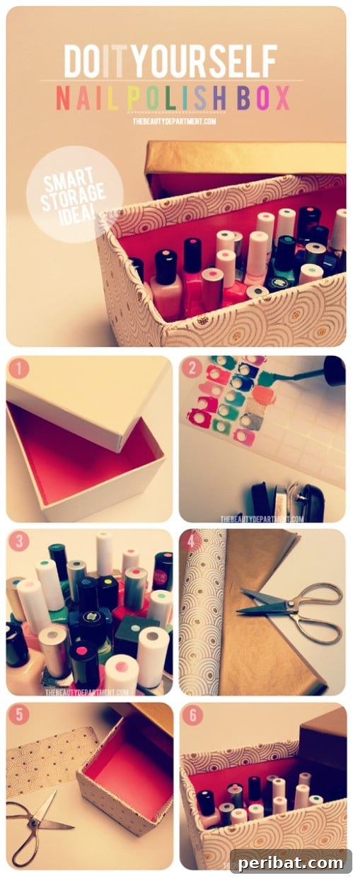 DIY Shoebox Nail Polish Organizer