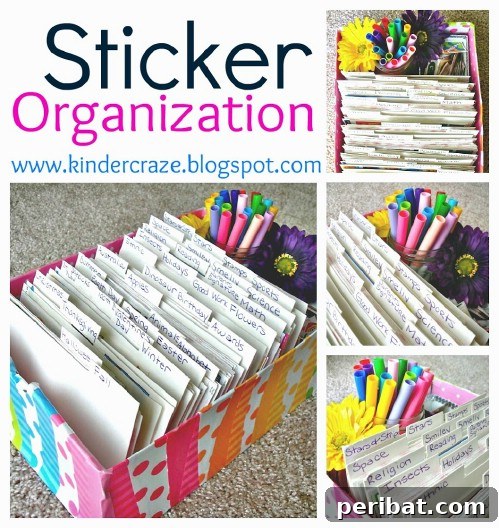 DIY Shoebox Sticker Organizer
