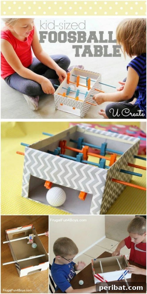 DIY Shoebox Mini Foosball