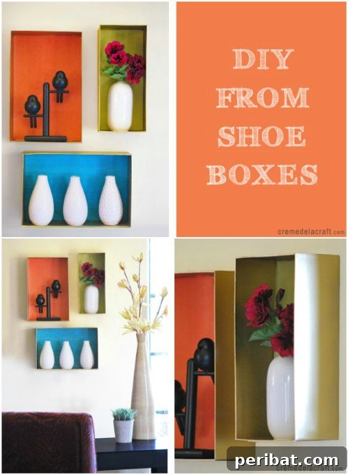 DIY Shoebox Wall Shelves