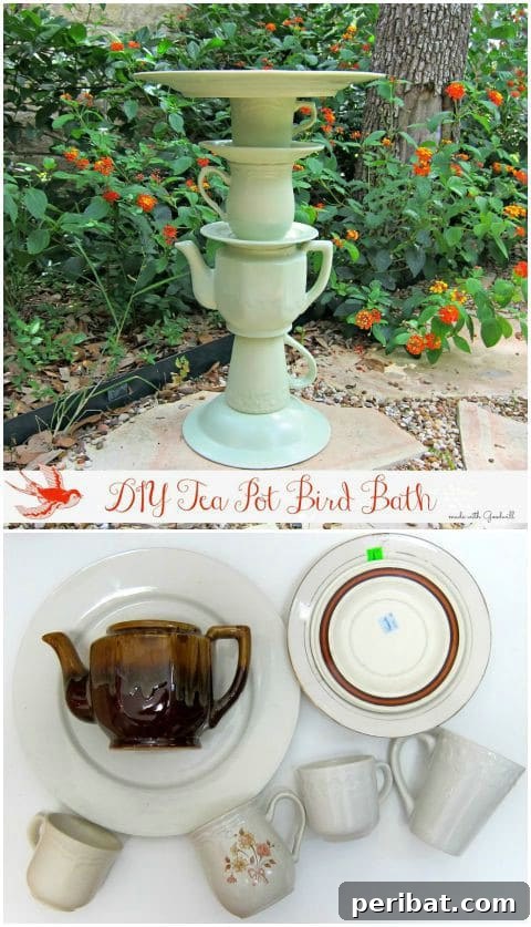 Beyond the Brew: 25 Beautiful Ways to Repurpose Old Teacups 11 Teacup Bird Bath Design