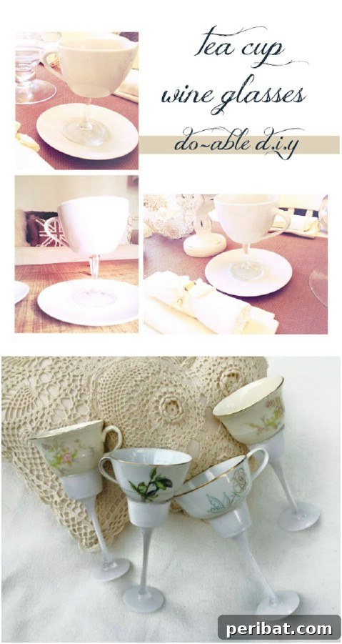 Beyond the Brew: 25 Beautiful Ways to Repurpose Old Teacups 15 Teacup Wine Glass Craft