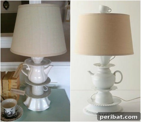 Beyond the Brew: 25 Beautiful Ways to Repurpose Old Teacups 8 Repurposed Teacup Lamp Base