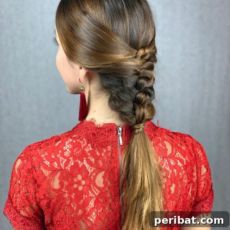Effortless Chic Knotted Braid 2 Elegant knot braid hairstyle on long hair