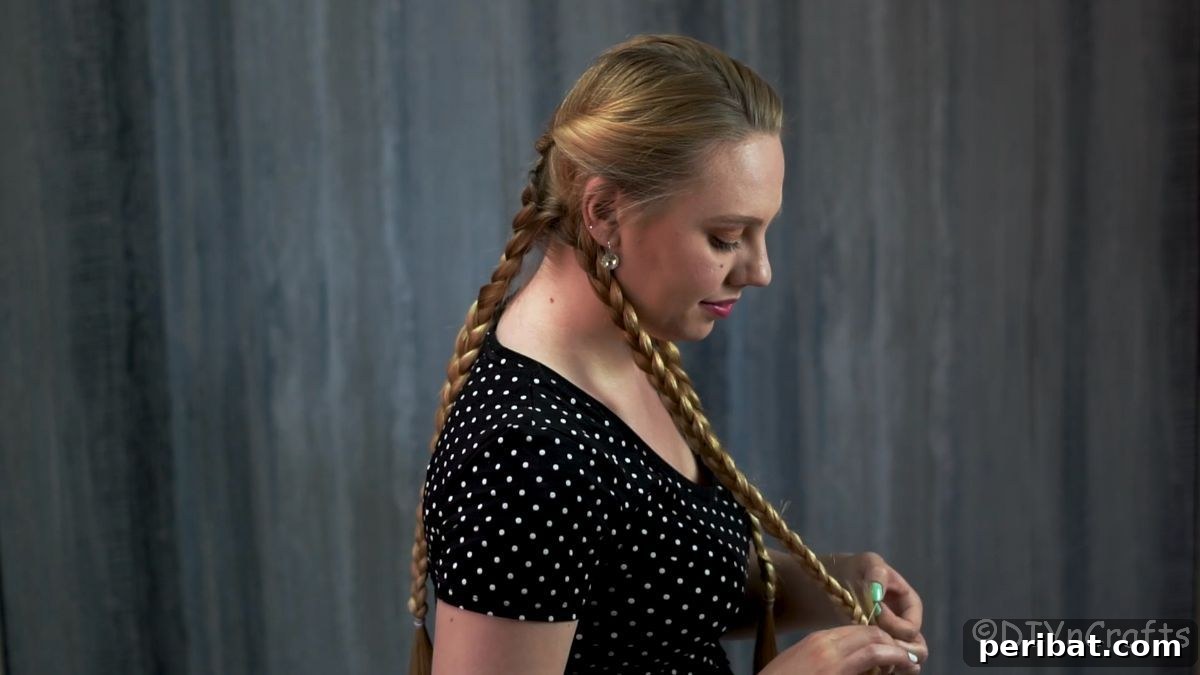 Boho Cascade Braids 3 woman braiding blonde hair