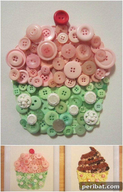 Stunning Button Craft Creations 12 Cupcake Art