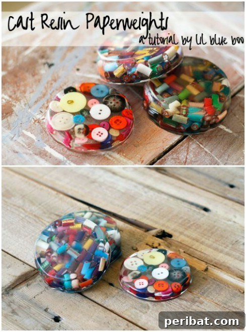 Stunning Button Craft Creations 19 Resin Paperweight/Coaster