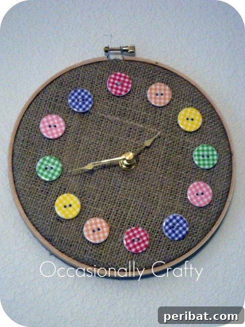 Stunning Button Craft Creations 25 Embroidery Button Clock