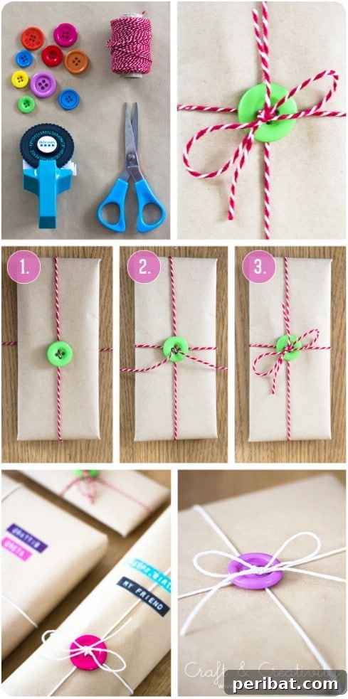 Stunning Button Craft Creations 26 Gift Wrapping