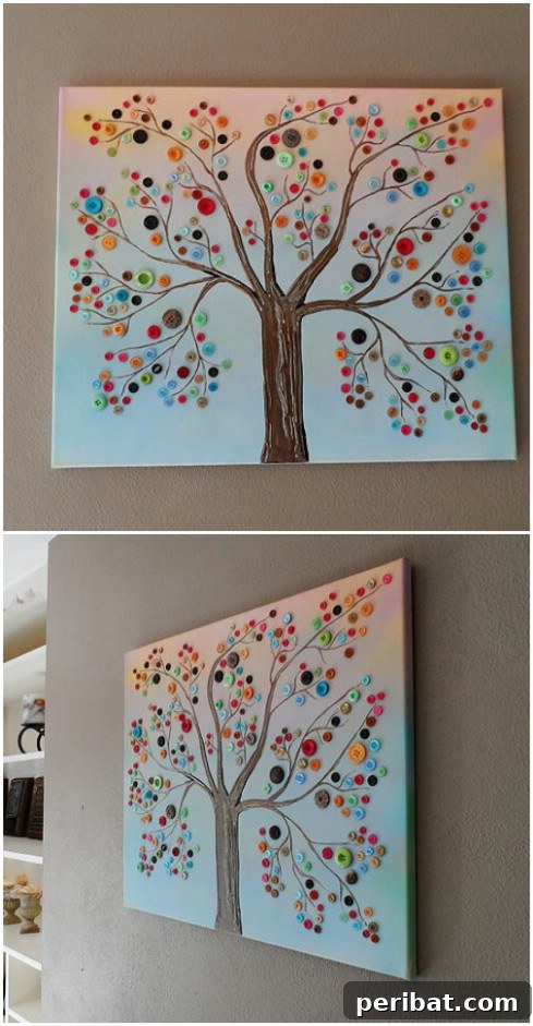 Stunning Button Craft Creations 27 Button Tree Art