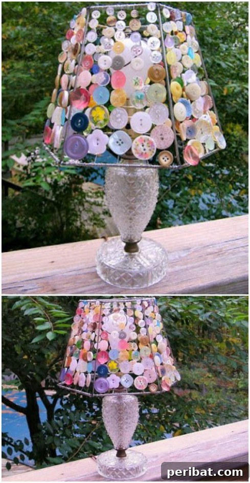 Stunning Button Craft Creations 28 Lampshade